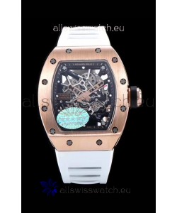 Richard Mille RM035 AMERICAS 18K Rose Gold Replica Watch in White Strap