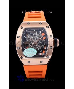 Richard Mille RM035 AMERICAS 18K Rose Gold Replica Watch in Orange Strap