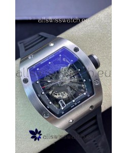 Richard Mille RM010 Stainless Steel Replica Watch in Black Strap - Roman Numerals