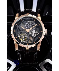 Roger Dubuis Excalibur Spider Flying Tourbillon Skeleton Rose Gold Casing 42MM 1:1 Mirror Swiss Watch