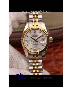 Rolex Datejust Ladies 28MM Cal.3135 Movement Swiss Replica in 904L Steel Yellow Gold 2 Tone Case
