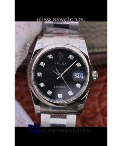Rolex Datejust 36MM Cal.3135 Movement Swiss Replica Watch in 904L Steel Casing - Black Computer Dial
