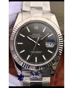 Rolex Datejust 41MM Cal.3135 Movement Swiss Replica Watch in 904L Steel Casing Grey Dial
