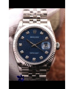 Rolex Datejust 36MM Cal.3135 Movement Swiss Replica Watch in 904L Steel Blue Computer Dial 