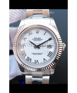 Rolex Datejust 41MM Cal.3135 Movement Swiss Replica Watch in 904L Steel Roman White Dial