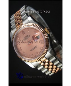 Rolex Datejust Replica Japanese Watch - Two Tone Rose Gold Plating with Champange Dial in 36MM Casing
