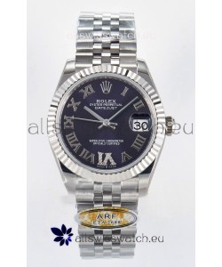Rolex Super Clone Datejust ETA 2688 Movement 31MM Stainless Steel Purple Roman Dial Watch 