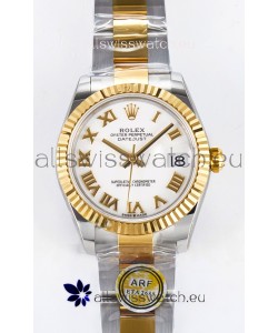 Rolex Super Clone Datejust ETA 2688 Movement 31MM Two Tone Yellow Gold Swiss White Dial