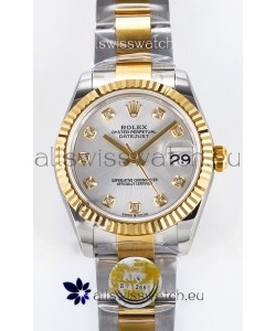 Rolex Super Clone Datejust ETA 2688 Movement 31MM Two Tone Yellow Gold Swiss Silver Dial