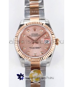 Rolex Super Clone Datejust ETA 2688 Movement 31MM Two Tone Rose Gold Casing and Dial 