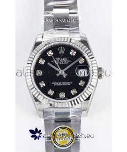 Rolex Super Clone Datejust ETA 2688 Movement 31MM Stainless Steel Black Dial Watch 