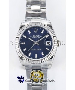 Rolex Super Clone Datejust ETA 2688 Movement 31MM Stainless Steel Blue Dial Watch 