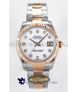 Rolex Super Clone Datejust ETA 2688 Movement 31MM Two Tone Rose Gold White Dial