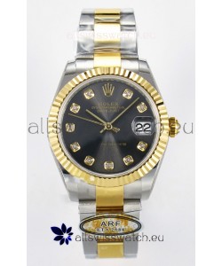 Rolex Super Clone Datejust ETA 2688 Movement 31MM Two Tone Yellow Gold Grey Dial