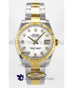 Rolex Super Clone Datejust ETA 2688 Movement 31MM Two Tone Yellow Gold Peal Dial