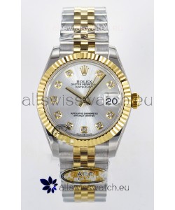 Rolex Super Clone Datejust ETA 2688 Movement 31MM Two Tone Yellow Gold Swiss Silver Dial