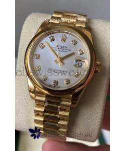 Rolex Datejust M278248 31MM Swiss Replica in Gold - White Pearl Dial 1:1 Mirror Quality 