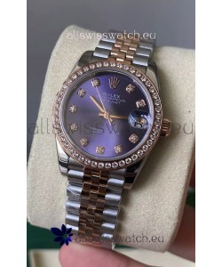 Rolex Datejust M278381RBR 31MM Swiss Replica Two Tone Rose Gold - Blue Dial 1:1 Mirror Quality