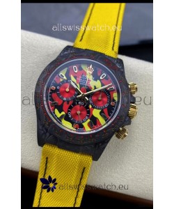 Rolex Daytona DiW Military Yellow Edition Watch - Forged Cabon Casing 1:1 Mirror Replica