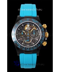 Rolex Daytona Blaken Blue 1:1 Swiss Mirror Replica Skeleton Dial Cal.4130 Movement