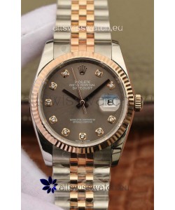 Rolex Datejust 36MM ETA-3135 Movement Swiss Replica in 904L Two Tone Brown Dial