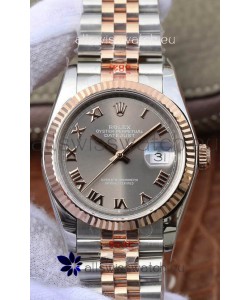 Rolex Datejust 36MM ETA-3135 Movement Swiss Replica in 904L Two Tone Grey Dial