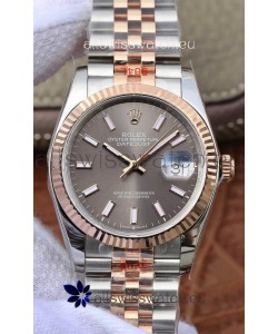 Rolex Datejust 36MM ETA-3135 Movement Swiss Replica in 904L Two Tone Grey Dial