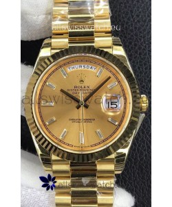 Rolex Day Date Presidential 904L Steel Yellow Gold 40MM - Gold Dial 1:1 Mirror Quality Watch