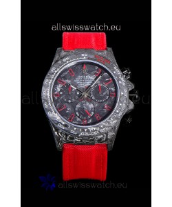 Rolex Daytona DiW Edition "All Black/Red" Forged Cabon Casing 1:1 Mirror Replica
