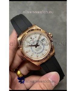 Rolex Sky-Dweller REF# M326235 White Dial Rose Gold Watch in 904L Steel Case 1:1 Mirror Replica