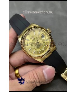Rolex Sky-Dweller REF# M336235 Gold Dial Yellow Gold Watch in 904L Steel Case 1:1 Mirror Replica