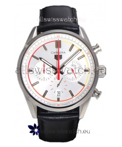 Tag Heuer Carrera Chronosprint X Swiss Quartz Replica Watch White dial Leather Strap 