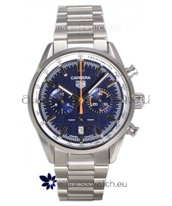 Tag Heuer Carrera Chronograph 43 Swiss Quartz Replica Watch Blue Dial Steel Strap 