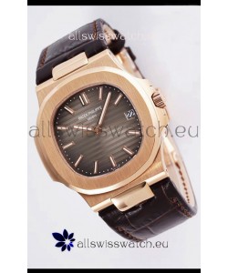 Patek Philippe Nautilus 5711/1R 1 1:1 Mirror Replica Watch in Brown Dial Rose Gold