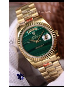 Rolex Day Date 18238 Presidential 18K Yellow Gold Watch 36MM - Malachite Dial 1:1 Mirror Quality Watch 