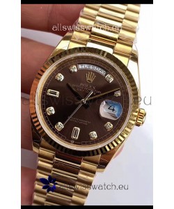 Rolex Day Date 128238 Presidential 18K Yellow Gold Watch 36MM - Brown Dial 1:1 Mirror Quality Watch