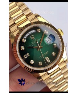 Rolex Day Date 128238 Presidential 18K Yellow Gold Watch 36MM - Green Dial 1:1 Mirror Quality Watch