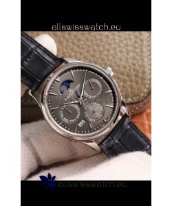 Jaeger LeCoultre Master Ultra-Thin Perpetual Calendar Grey Dial Swiss Replica Watch 