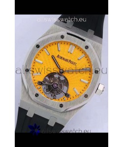Audemars Piguet Royal Oak Tourbillon 41mm Yellow Dial in 904L Steel Case Rubber Strap