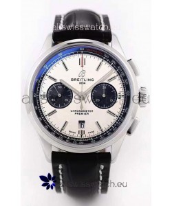 Breitling Premier B01 Chronograph 42 Edition Watch 1:1 Mirror Quality in Steel White Dial 