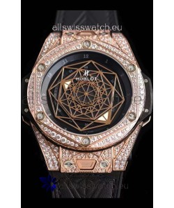 Hublot Big Bang Sang Bleu 45MM Stainless Steel Diamonds Edition Swiss Replica Watch