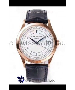 Patek Philippe Calatrava 5296 Sector Dial 1:1 Mirror Swiss Replica Watch Rose Gold Casing