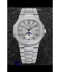 Patek Philippe Nautilus 5726A 1:1 Mirror Swiss Watch - Diamonds Casing/Dial