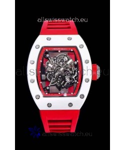 Richard Mille RM055 Ceramic Casing 1:1 Mirror Replica Watch in Red Strap 