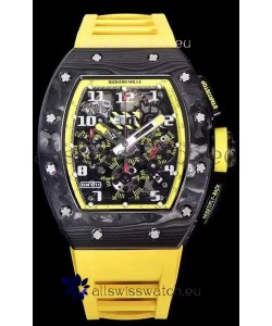 Richard Mille RM011 Felipe Massa 1:1 Mirror Quality One Piece Black Forged Carbon Case Watch