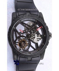 Roger Dubuis Excalibur Spider Flying Tourbillon Skeleton Carbon Casing 1:1 Mirror Swiss Watch