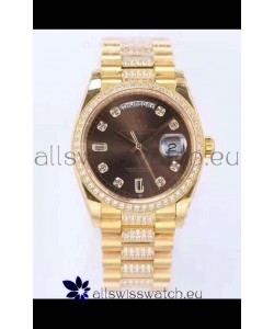 Rolex Day Date Presidential 18K Yellow Gold Watch 36MM - Brown Dial 1:1 Mirror Quality Watch