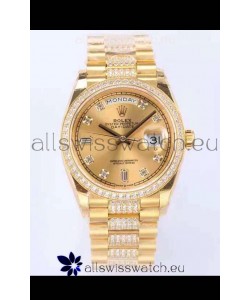 Rolex Day Date Presidential 18K Yellow Gold Watch 36MM - Gold Dial 1:1 Mirror Quality Watch