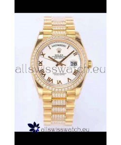 Rolex Day Date Presidential 18K Yellow Gold Watch 36MM - White Roman Dial 1:1 Mirror Quality Watch