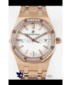 Audemars Piguet Royal Oak Swiss Automatic 34MM Swiss Watch in Rose Gold Casing - 1:1 Mirror Replica Edition